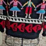 Lord & Taylor Cardigan Sweater Folkart Alpaca VTG PRICE FIRM Black Size M Photo 4