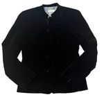 Ann Taylor Y2K Black Velvet Button Down Mandarin Collar Jacket, Sz 4 Photo 12