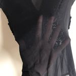 Love Culture  ladies black sheer lace onesie top size small rave festival Photo 8