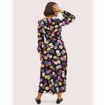 Kate Spade NEW  Winter Garden Midi in Black Floral Print Wrap Dress Size 6 Photo 1