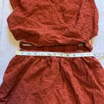 ZARA Burnt Orange Eyelet Cutout Mini Ruffle Dress Size Medium Photo 4