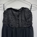 YA Los Angeles Black Strapless Maxi Dress Ruffled Bust Lined Sheer Skirt by S-M Photo 2