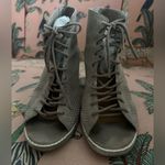 Dolce Vita Neutral Lace Up Open Peep Toe Trendy Ankle Booties Bohemian Heels 9M Tan Size 9 Photo 6