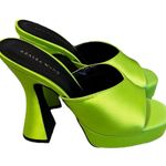 Boutique Size 9 NIB Azalea Wang Satin Green Heels Shoes Photo 4