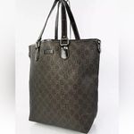 Gucci •  supreme PVC canvas and leather tote bag deep brown Photo 3