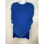 Alyx Women's Royal Blue Cold Shoulder Layered Tank Top Size‎ L Size L Photo 7