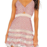 Bardot  Camille Eyelet deep red Mini Dress size 6 Photo 0