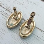 Vintage Clip On Earrings Small 5/8" Black Elongated Oval Photo 6