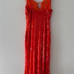 If By Sea Orange Sequin Midi Dress Photo 12