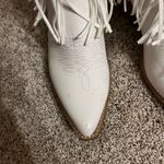 Beast Fashion White Fringe Heeled Boots Photo 4