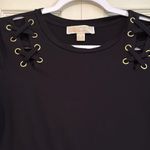 Michael Kors  Black Embellished Blouse with Silver Accents Photo 3