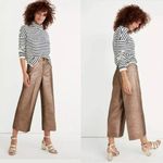 Madewell NEW  Slim Emmett Wide-Leg Crop Pants in Metallic Size 28 It Girl Luxury Photo 2