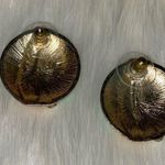 Mint Green Gold with Faux Paved Diamond Round Enamel Earrings with Post Backs Photo 4