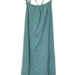 ZARA Teal Ruffle Spaghetti Strap Tank Top Dress Size Medium Midi Photo 2