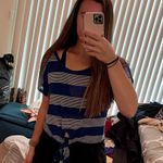 Kirra Kira Striped Tie Crop Top Photo 1
