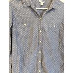 Old Navy  Womens Blue Polka Dot Long Sleeve Button Down Shirt Top‎ L Photo 1