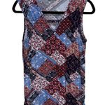 Loveappella Mix Print Gathered Shoulder Cutout Tank Size L Photo 0