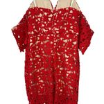 J.O.A. Womens Short Sheath Dress RED Lace Sweetheart Neck Short Sleeve Small NEW Photo 7