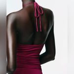 ZARA  Fuchsia-Purple Halter  Dress Size L Photo 3