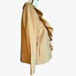 Milly  Wool Blend‎ Tan Ruffled Jacket Sz 6 Photo 3