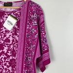 Bob Mackie  New! Wearable Art womens magenta mix  floral top size S Photo 3