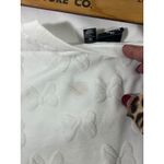 Disney Minnie Mouse Bow Textured T Shirt Womens Terry Cloth Short Sleeve White M Size M Photo 8