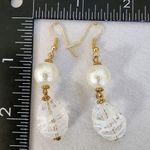 Gold Mixed Media Statement Necklace and Earrings Set Photo 10