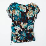 Vintage Stephen and Casey Womens Floral Faux Wrap Blouse Size M Fairy Boho Blue Size M Photo 4