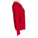 Talbots  Petite PS red long sleeve winter Terrier dog pullover t-shirt Photo 2