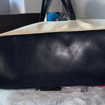 Tory Burch  Black and Tan Leather Canvas Tote Photo 3