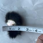 Elegant Vintage Lady Brooch with back furry head and Rhinestone Accents Black Photo 3