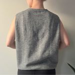 H&M  Gray Sleeveless Gold Button-Up Sweater Vest Academia Preppy Business Casual Photo 1