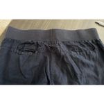 Allen Allen  Navy 100% Linen‎ Wide Leg Pull On Lagenlook Pants Size XL Crop Photo 5