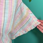 French Laundry  Striped Button Up Front Tie Cotton Blouse Photo 3