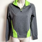 Augusta Sportswear  Freedom 1/4 Zip Hooded Pullover Sweatshirt Gray Neon Green XS Photo 2