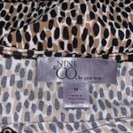 Nine & Co by Nine West Leopard Print V Neck Short Sleeve Midi Dress Size M Brown Size M Photo 4