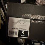 Banana Republic NEW IN BOX  blue suede high top sneakers with gold laces Photo 2