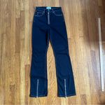 Reformation Toby Zip Front Ultra High Rise Bootcut Jeans in Black Photo 8