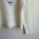 Show Me Your Mumu Women’s Crop Knubby Knit Sweater In White Eyelash NEW Large Photo 2