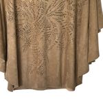Alberto Makali  faux leather laser cut out pattern brown poncho M Photo 4