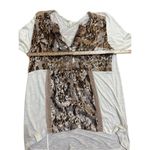 Anthropologie Tiny Gilded Acacia Henley Gold Velvet Size Small Ivory by  Photo 6