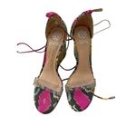Vince Camuto  Multicolor Snake Print Leather Lace Up Wedges Size 8 Photo 6