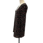 Madewell et Sezane Elly Silk Floral Shirtdress Black Red Long Sleeve Size XXS Photo 7