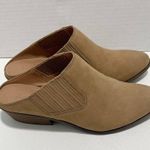 Frye Rowen Gore Suede Leather Mule Slip Stacked Heel On 6.5 Beige Photo 0