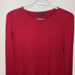 J Jill Wearever collection red stretch jersey knit tiered long sleeve dress XS Photo 2