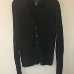 Banana Republic Cardigan Black Ribbed Button Front V Neck Cardigan Sweater Sz L Photo 0
