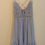 Free People  Adella Light Blue Crochet Swing Dress, Size Small Photo 3
