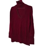 Tome NYC Burgundy Merino Wool Neck Cut Out Turtleneck Sweater Size Large Photo 1