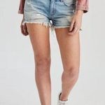 American Eagle  Light Wash Distressed Shortie Shorts Light Blue Size 4 Photo 0