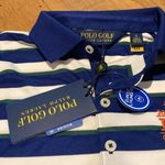 Ralph Lauren Womens Polo  Shirt SP Blue Stripe Athletic Golf PGA Kiawah Ocean Photo 7